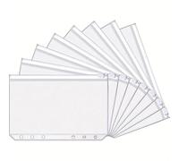Poly Pockets A6,10PCS Clear Plastic Wallets A6,Plastic Folders, Document Wallets Files Popper with Pocket, for Notebooks, Documents, Photos, and Cash Organizing