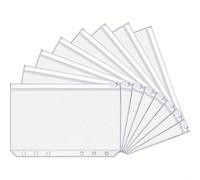 Poly Pockets A6,10PCS Clear Plastic Wallets A6,Plastic Folders, Document Wallets Files Popper with Pocket, for Notebooks, Documents, Photos, and Cash Organizing