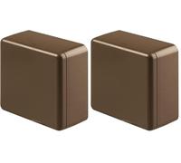 POLY POOL - PP0219.3 Square Wall Electrical Box for 20 x 10 mm, 20 x 15 mm, 30 x 15 mm, 40 x 20 mm - Brown Junction Box - Made in Italy Italy (Pack of 2)