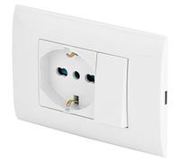 POLY POOL - PP6095X Evolution Plate with 3 Module Box with Electrical Diversion Insert and Multistandard Socket - Mounting Kit with Bracket and Mounting Screws