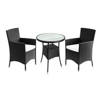 Poly Rattan Balcony Table & Chair Set with Cushions