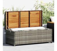 Poly Rattan Storage Bench for Garden with Gas Spring Lid Safety and Dual Purpose Garden Bench and Storage Box, Weather Resistant Outdoor Seating with Outdoor with Waterproof Cover