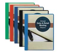 Poly Report Cover, Tang Clip, Letter, 1/2 Capacity, Clear/Blue, 25/Box