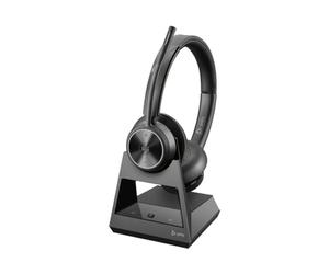 Poly Savi 7320 - Savi 7300 series - Headset - On-Ear - DECT - Wireless - Active Noise Reduction - USB-A via DECT Adapter - Black - Certified for Microsoft Teams, UC Certified