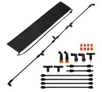 Poly Sprayer Boom Wand with 1/4" Brass Fitting, Backpack Multi Nozzle Spray Holder, Sprayer Boom Equipped with Two Types Nozzles, DIY Length Up to 74.8" Wand for Tractor Watering Large Areas