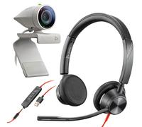 Poly Studio P5 + Blackwire 3325 USB-A Audiovisual pack consisting of a webcam and a headset - Ideal for your day-to-day videoconferencing