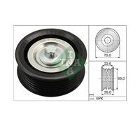 Poly V Ribbed Belt Deflection Guide Pulley INA for Astra 9-3 Vectra BLS SX4 Gran