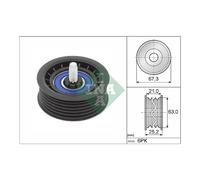 Poly V Ribbed Belt Deflection Guide Pulley INA for S-Class CLS E-Class SL GLE SL