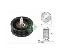 Poly V Ribbed Belt Deflection Guide Pulley INA for XF XE F-Pace XJ E-Pace Range