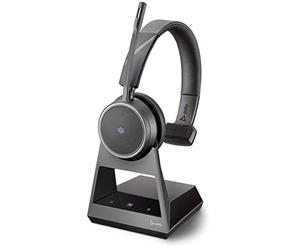 Poly Voyager 4210 Office Bluetooth Mono Headset, USB-A Plug on Base, SoundGuard, Microphone Arm, Dynamic Mute Function, Skype for Business, Microsoft Teams, Black, One Size
