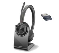 Poly Voyager 4320 USB-A with Charging Base - Microsoft Teams Wireless stereo headset for PC and mobile devices. ideal for professionals