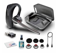 Poly Voyager 5200 UC Bluetooth Headset (7K2F3AA) Bundle Including: Goby Labs Headphone Cleaner, Fiber Cloth, Small, Medium, Large Ear Tips, Charging Case, Charging Cable