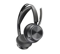 Poly - Voyager Focus 2 Office USB-A (Plantronics) - Bluetooth Dual-Ear (Stereo) Headset with Boom Mic - USB-A PC/Mac/Desk Phone Compatible - Active Noise Canceling - Works with Teams, Zoom & more