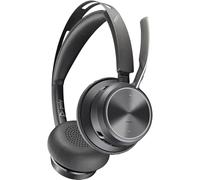 POLY Voyager Focus 2 USB-C-C Headset USB-C/A Adapter Customer Special 1- Active Noise Canceling (ANC) - Connect PC/Mac/Mobile via Bluetooth - Black