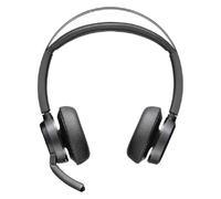 Poly Voyager Focus 2 USB-C-C Teams + USB-C to USB-A Adapter Bluetooth headset compatible with USB-A / USB-C, featuring 3 levels of hybrid ANC to