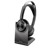 Poly Voyager Focus 2 USB-C-C + USB-C to USB-A Adapter + Charging Base Bluetooth headset compatible with USB-A / USB-C, featuring 3 levels of hybrid