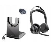 Poly - Voyager Focus 2 UC USB-C Headset with Stand (Plantronics) - Bluetooth Dual-Ear (Stereo) Headset with Boom Mic - USB-C PC/Mac Compatible - Active Noise Canceling - Works with Teams, Zoom & more, New