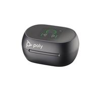 Poly Voyager Free 60+ UC USB-C earbuds with touchscreen charging case, black