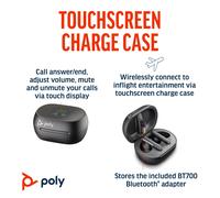 POLY Voyager Free 60+ UC Carbon Black Earbuds +BT700 USB-A Adapter +Touchscreen Charge Case