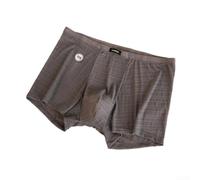 Polyamide Spandex Men Underwear Texture Mesh Trunks(Dark Gray L)