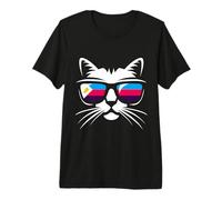 Polyamory Flag Funny Cat Polyamorous Premium T-Shirt
