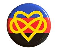 Polyamory Flag Infinity Heart Symbol Button 1.25 Inch Pinback Open Relationship Sign Non-Monogamous Marriage
