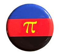 Polyamory Flag Pi Symbol Button 1.25 Inch Pinback Black Open Relationship Sign Non-Monogamous Marriage