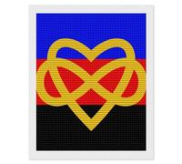 Polyamory Flag with Infinity Heart Adults Diamond 5D Painting Kit Round Drill DIY Art Craft Wall Decor