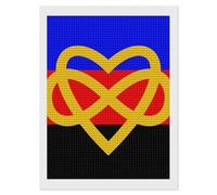 Polyamory Flag with Infinity Heart Adults Diamond 5D Painting Kit Round Drill DIY Art Craft Wall Decor