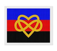 Polyamory Flag with Infinity Heart Adults Diamond 5D Painting Kit Square Drill DIY Art Craft Wall Home Decor
