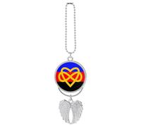 Polyamory Flag with Infinity Heart Car Hanging Ornament Mirror Accessories Angel Wings Pendant