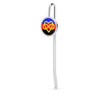 Polyamory Flag with Infinity Heart Funny Bookmark with Hook Metal Reading Accessories for Book Lovers