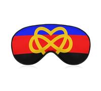 Polyamory Flag with Infinity Heart Sleep Eye Mask Night Shade Cover Soft Adjustable for Travel Naps