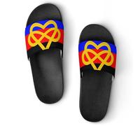 Polyamory Flag with Infinity Heart Unisex Shower Slippers Non Slip Slides Bathroom Beach Pool Sandals