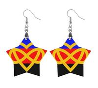 Polyamory Flag with Infinity Heart Women's Earrings Wooden Pendant Dangle Jewelry Stylish Accessories for Party