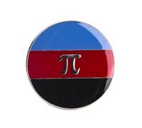 Polyamory Pride Pi Enamel Pin - 2.5cm Round LGBTQ+ Pride Badge with Blue, Red, and Black Colors - Equality & Love Symbol Lapel Pin