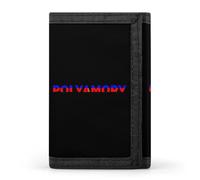 Polyamory Text Art Trifold Men's Wallets with 8 Card Slots & Key Hook Slim Travel Purse Money Clip