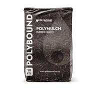 POLYBOUND 20KG Rubber Mulch Chippings + 4KG Rubber Binder Kit (Earth Brown) - Child & Pet Safe Garden Mulch for Play Area, Landscaping - Safer Alternative to Wood, Slate, Bark Chippings for Garden