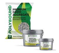 POLYBOUND - UV Resin Bound Driveway Kit - Patio and Driveway Use - Easy Install - Alpine - 4x25KG Aggregate and 2-Part Binder - 4 sq. m
