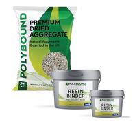 POLYBOUND - UV Resin Bound Kit - Easy Install - Patio and Driveway Use - Oyster - 25KG Aggregate & 2-Part Binder - 1 sqm