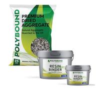 POLYBOUND - UV Resin Bound Kit - Easy Install - Patio and Driveway Use - Silver Blue - 25KG Aggregate & 2-Part Binder - 1 sqm