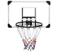Polycarbonate Basketball Backboard for Indoor Outdoor Play, Wall-Mounted Steel Rim with Nylon Net,