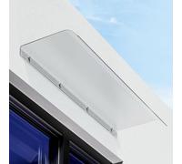 Polycarbonate Canopy Awning - Front Door Rain Shelter with UV Protection and Hardware for Porch, Snow Shelter