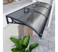 Polycarbonate Door Awnings - UV & Rain Protection Canopy Exterior Roofing Shelter for Home Smoke Gray 60x210cm (24x83in) - Stylish Door Canopy Solution