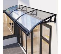 Polycarbonate Door Awnings with Aluminum Bracket, Exterior Canopy for Rain and Snow Protection, UV Shield Window Awning for Door Entrances, Durable Waterproof Cover