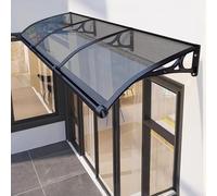 Polycarbonate Door Awnings with Aluminum Bracket, Exterior Canopy for Rain and Snow Protection, UV Shield Window Awning for Door Entrances, Durable Waterproof Cover
