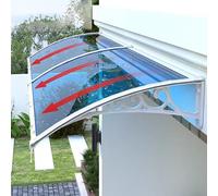 Polycarbonate Door Canopy 80x480cm UV Protection for Rain & Snow2.5mm Thick Modern Design with Optional White Black or Grey Frame - Perfect for Entrance Upgrade