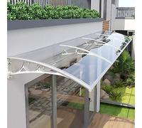 Polycarbonate Door Canopy - Curved Window Awning Weather Protection for Front Door Balcony Entrance Rain Shield (80x190cm/32x75in)