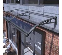 Polycarbonate Door Canopy Self-Cleaning Awning Outdoor Rain and Snow Protection Silent Roof Over Entrance Weather Shield 100x100cm and Stylish Design