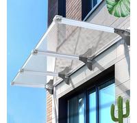 Polycarbonate Door Canopy UV Protection Awning for Entrance Rain & Snow Shield Window Cover 50x320cm/20x126in Outdoor Shelter Easy Installation
